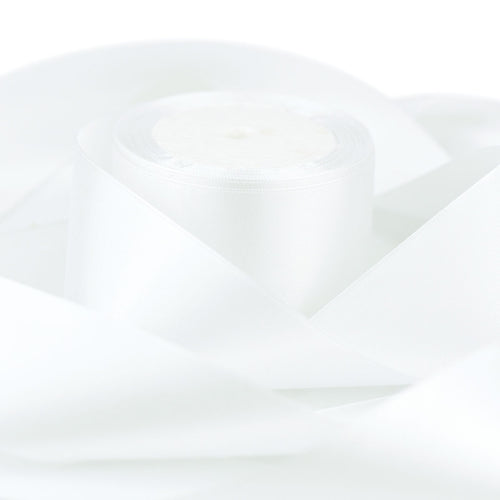 40mm White Single Sided Satin Ribbon