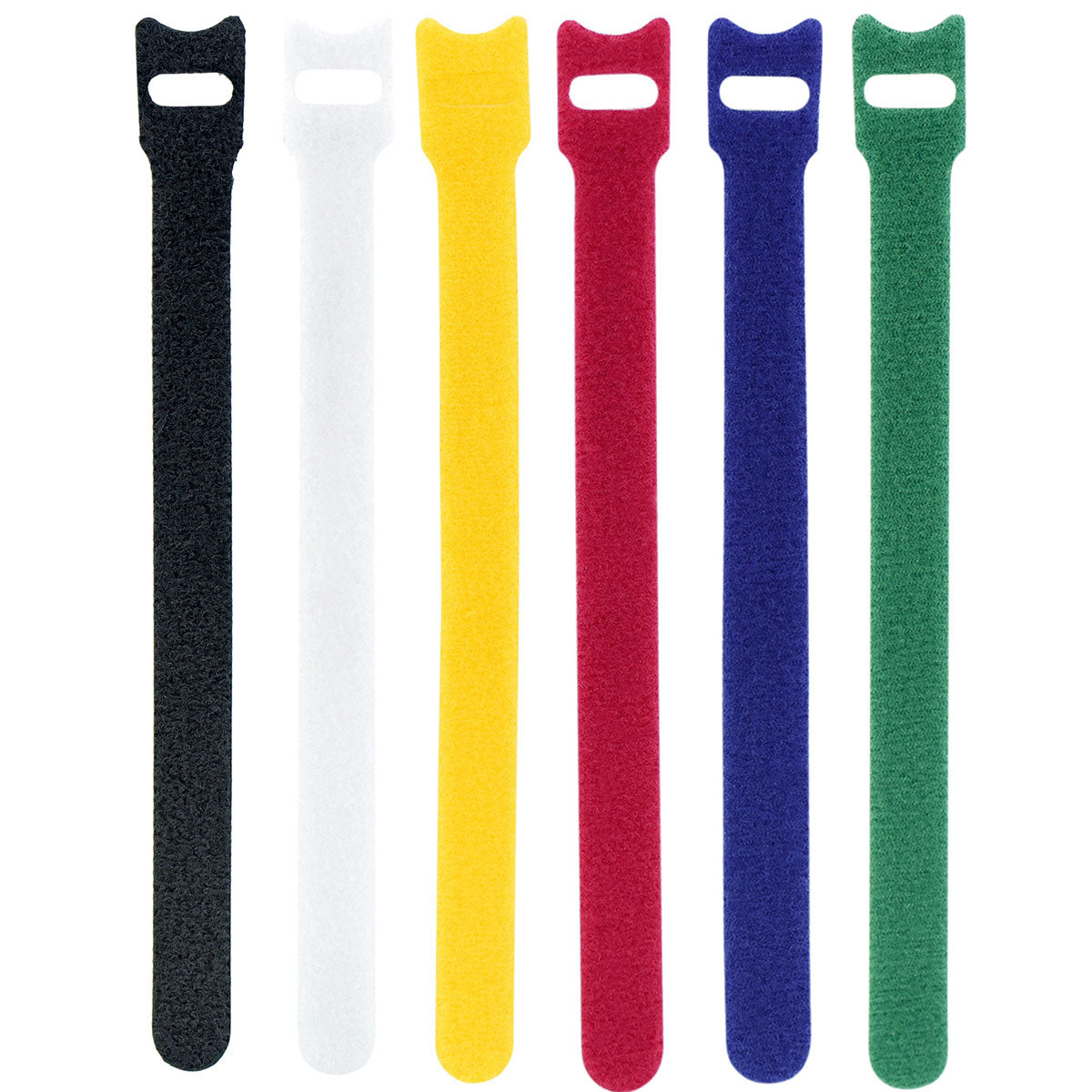 6 Mixed Color Hook and Loop Cable Ties 50 Pieces