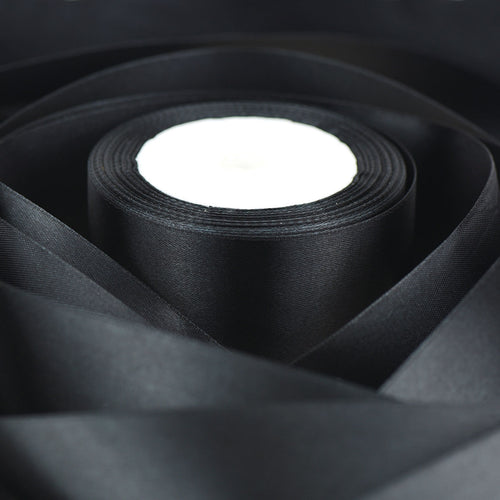 40mm Black Single Sided Satin Ribbon