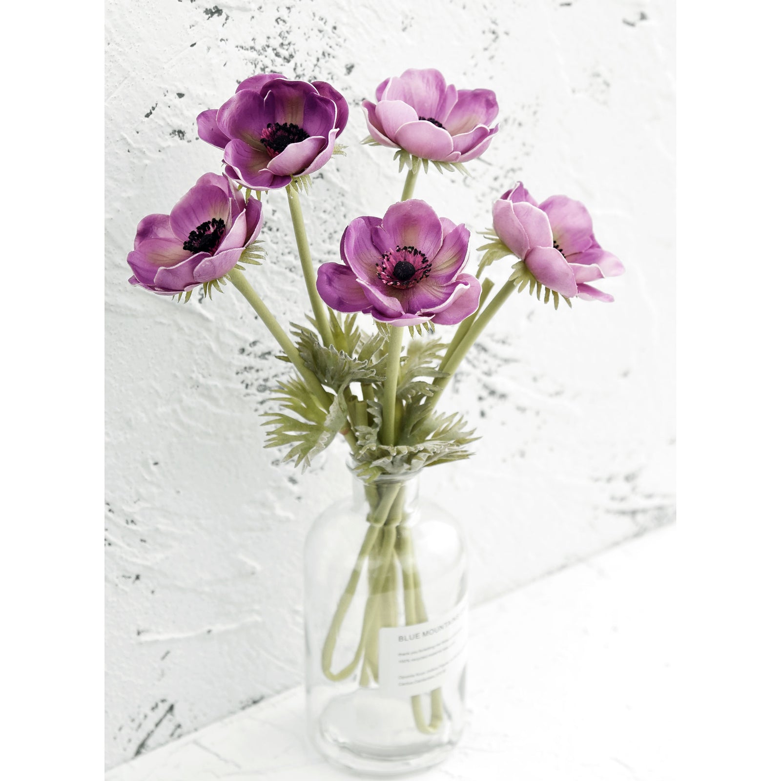 10″ Real Touch Anemone Bouquet Lavender