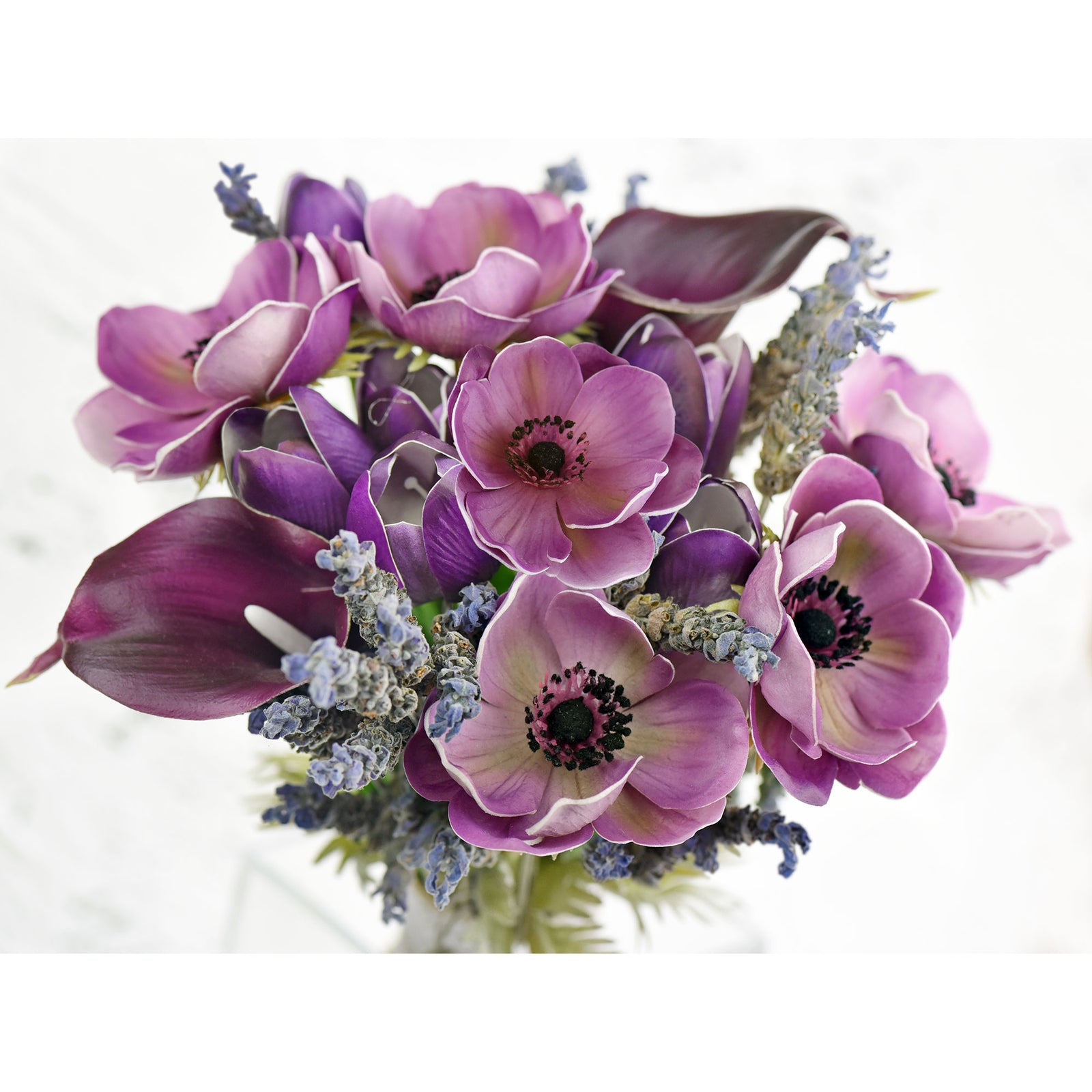 5 Long Stems (Light Purple) Anemone ‘Real Touch’ Artificial Flower