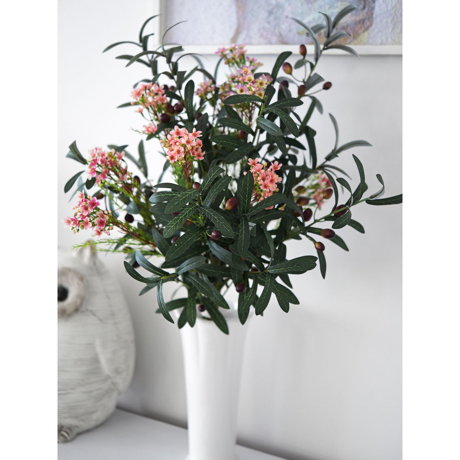 6 Stems Artificial Olive Leaves and Branches with Olives Greenery Flor –  FiveSeasonStuff
