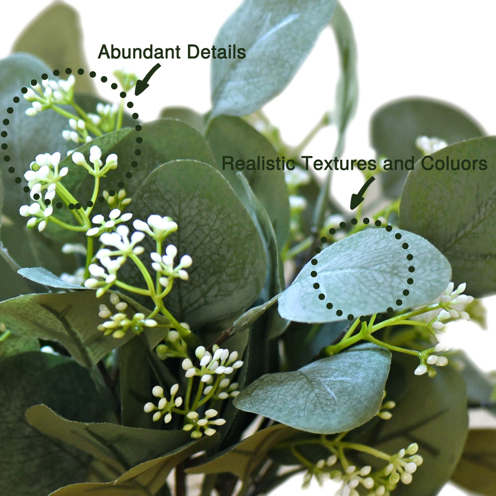 FiveSeasonStuff 10 Stems Realistic Looking Artificial Seeded Silver Dollar Eucalyptus Foliage Home Decor