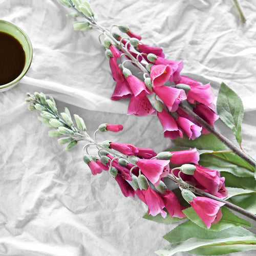 FiveSeasonStuff Artificial Flowers Foxgloves (Passionate Pink) Silk Plants Flowers Bouquet Wedding Décor 29.1 inches (2 Stems)