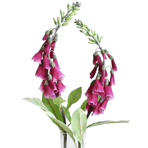 FiveSeasonStuff Artificial Flowers Foxgloves (Passionate Pink) Silk Plants Flowers Bouquet Wedding Décor 29.1 inches (2 Stems)