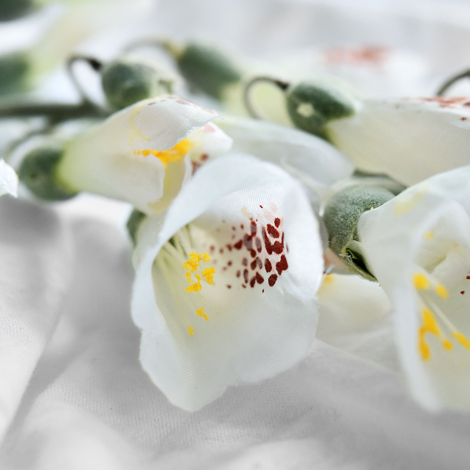 FiveSeasonStuff Artificial Flowers Foxgloves (Summer White) Silk Plants Flowers Bouquet Wedding Décor 29.1 inches (2 Stems)