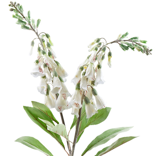 FiveSeasonStuff Artificial Flowers Foxgloves (Summer White) Silk Plants Flowers Bouquet Wedding Décor 29.1 inches (2 Stems)