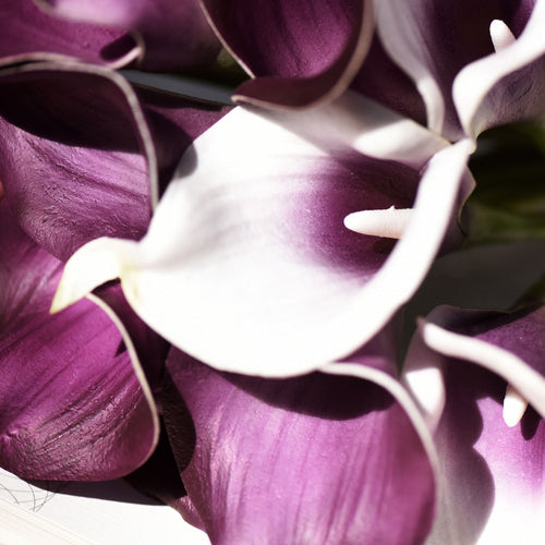 FiveSeasonStuff 15 Stems Real Touch (Joyful Purple Mix) Calla Lilies Artificial Flower Bouquet, Wedding, Bridal, Party, Home Décor DIY