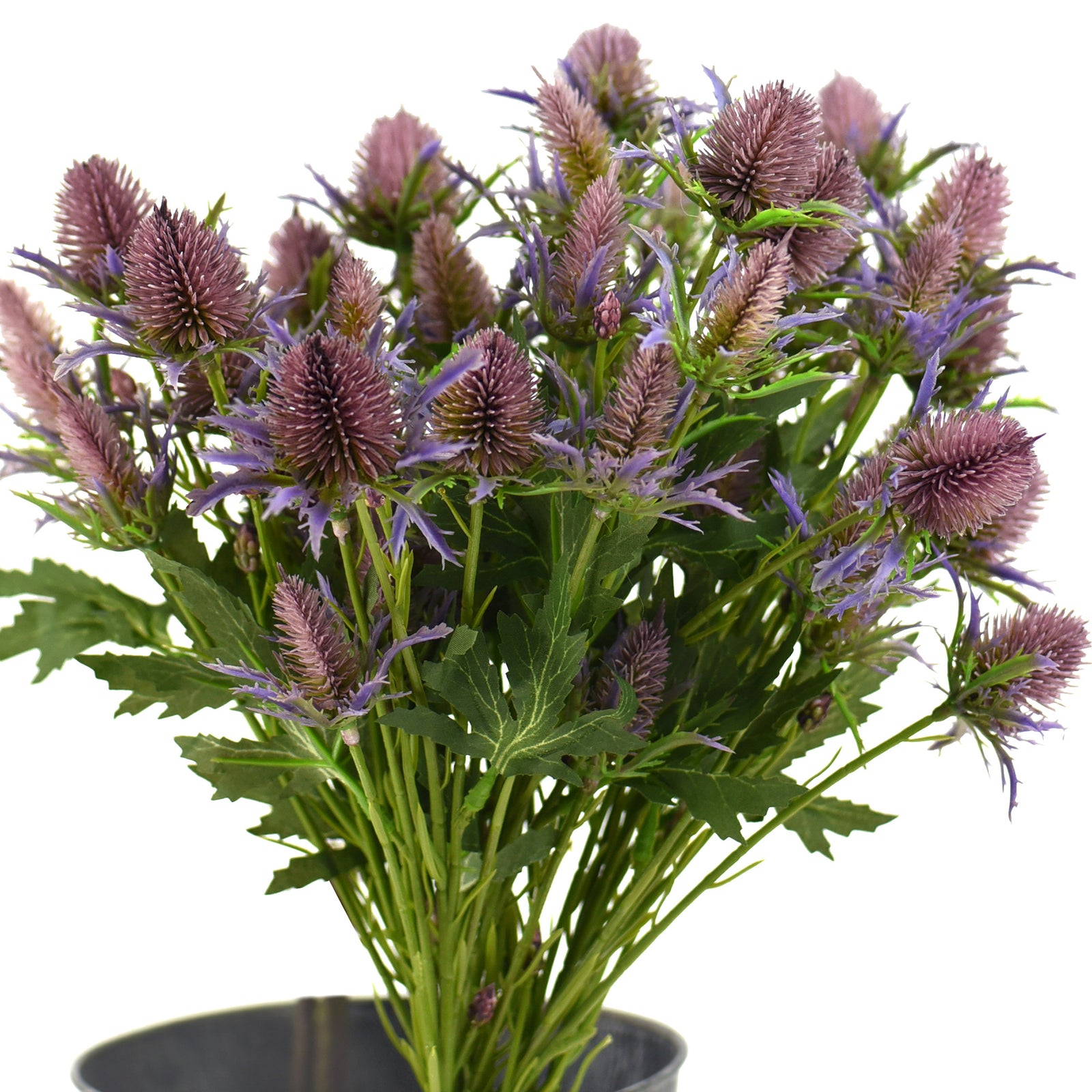 Real Size Artificial Real Touch Eryngium (Sea Holly) Purple Thistles (5 Stems)