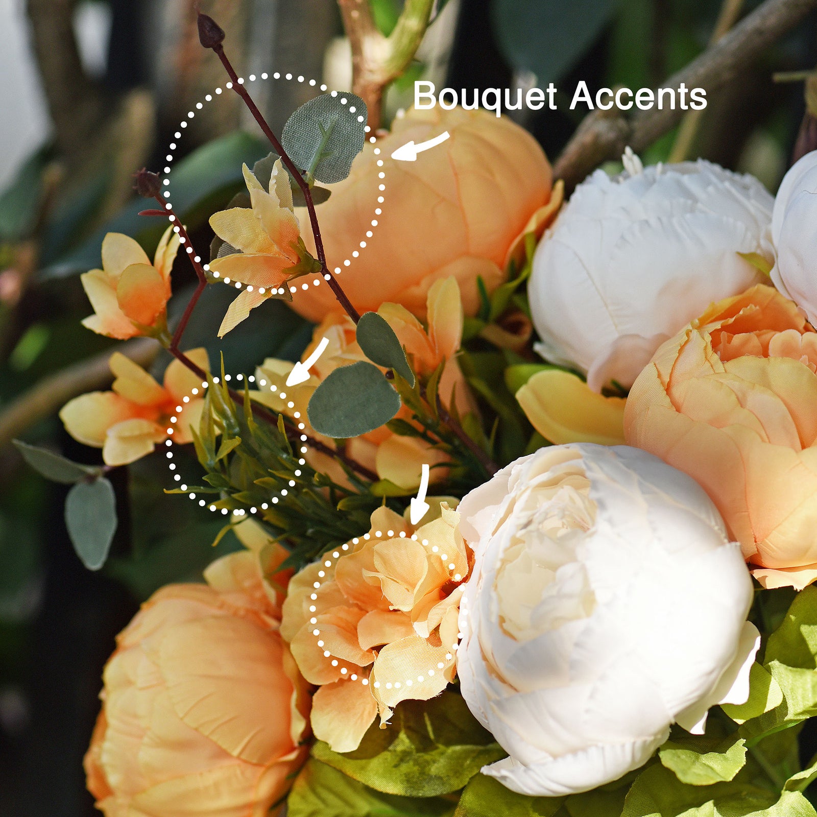 FiveSeasonStuff (Summer Breeze)Silk Peonies Artificial Flower Bouquet