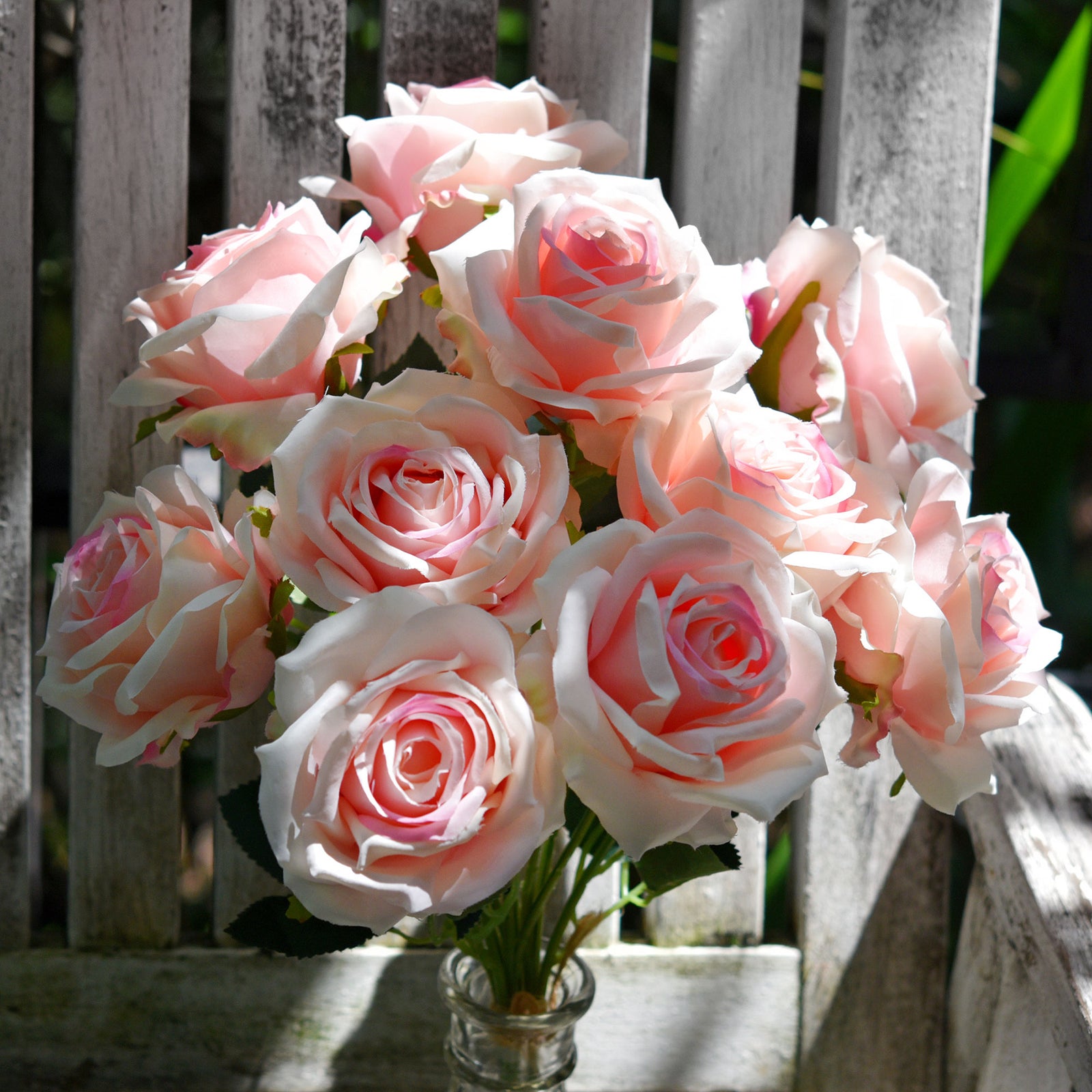 1 Bundle Full Bloom Silk Pink Roses Artificial Flowers, Home Décor, Wedding, Bridal FiveSeasonStuff