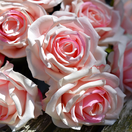 1 Bundle Full Bloom Silk Pink Roses Artificial Flowers, Home Décor, Wedding, Bridal FiveSeasonStuff