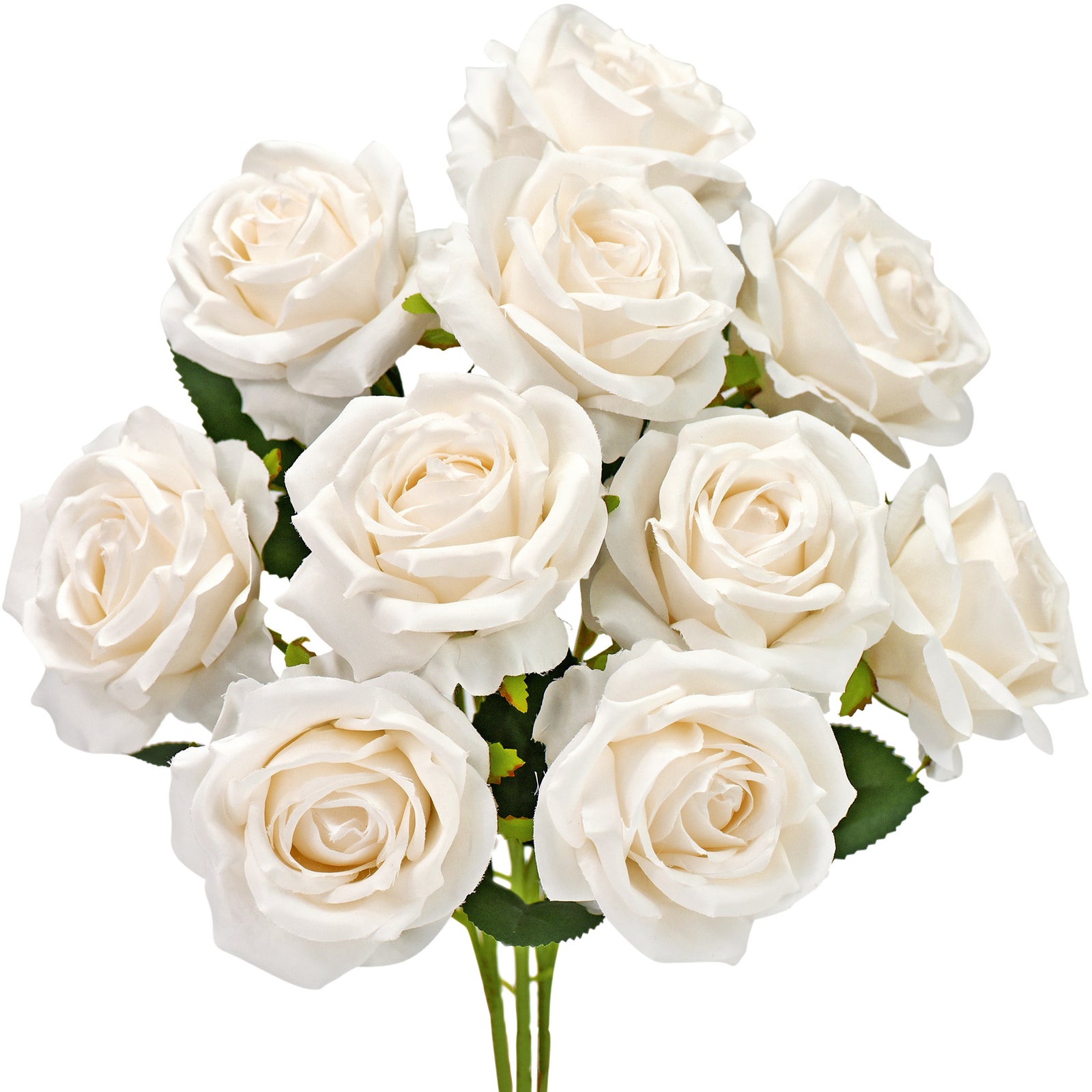 1 Bundle Full Bloom Silk Beige Roses Artificial Flowers, Home Décor, Wedding, Bridal FiveSeasonStuff