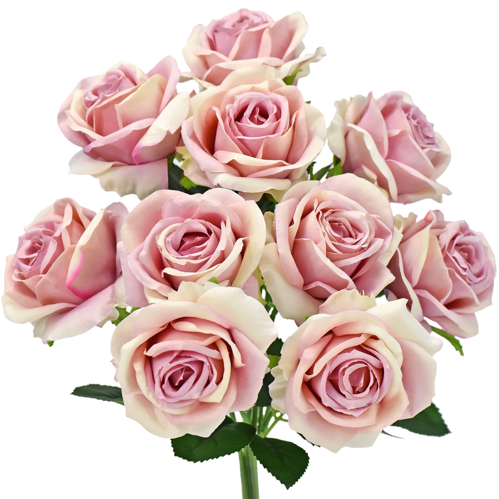 1 Bundle Full Bloom Silk Dusty Pink Roses Artificial Flowers, Home Décor, Wedding, Bridal FiveSeasonStuff
