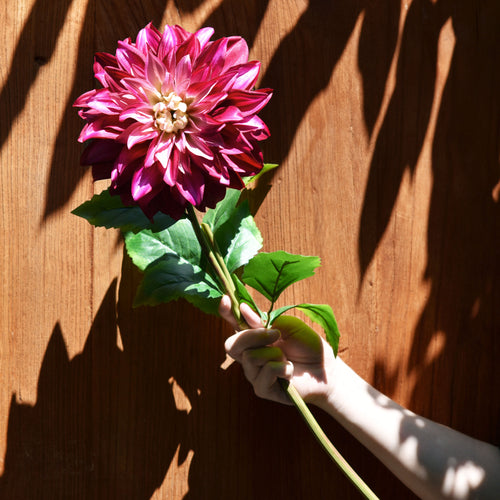 FiveSeasonStuff Artificial Flowers Dahlia Silk Flowers for Outdoors Indoors and Tall Vases (French Pink)