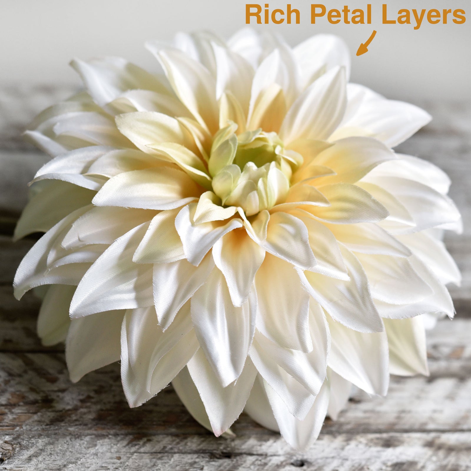 FiveSeasonStuff Artificial Flowers Dahlia Silk Flowers for Outdoors Indoors and Tall Vases (Classic White)