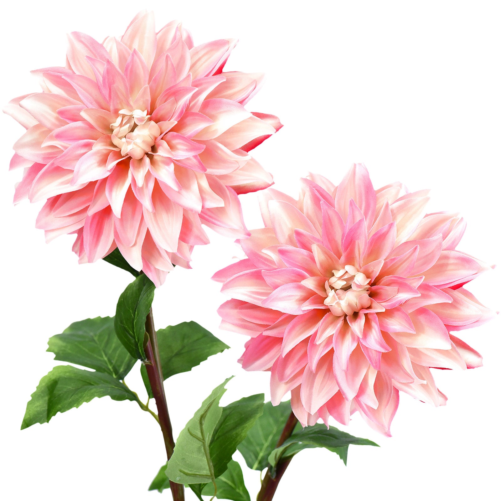 FiveSeasonStuff Artificial Flowers Dahlia Silk Flowers for Outdoors Indoors and Tall Vases (Soft Light Pink)