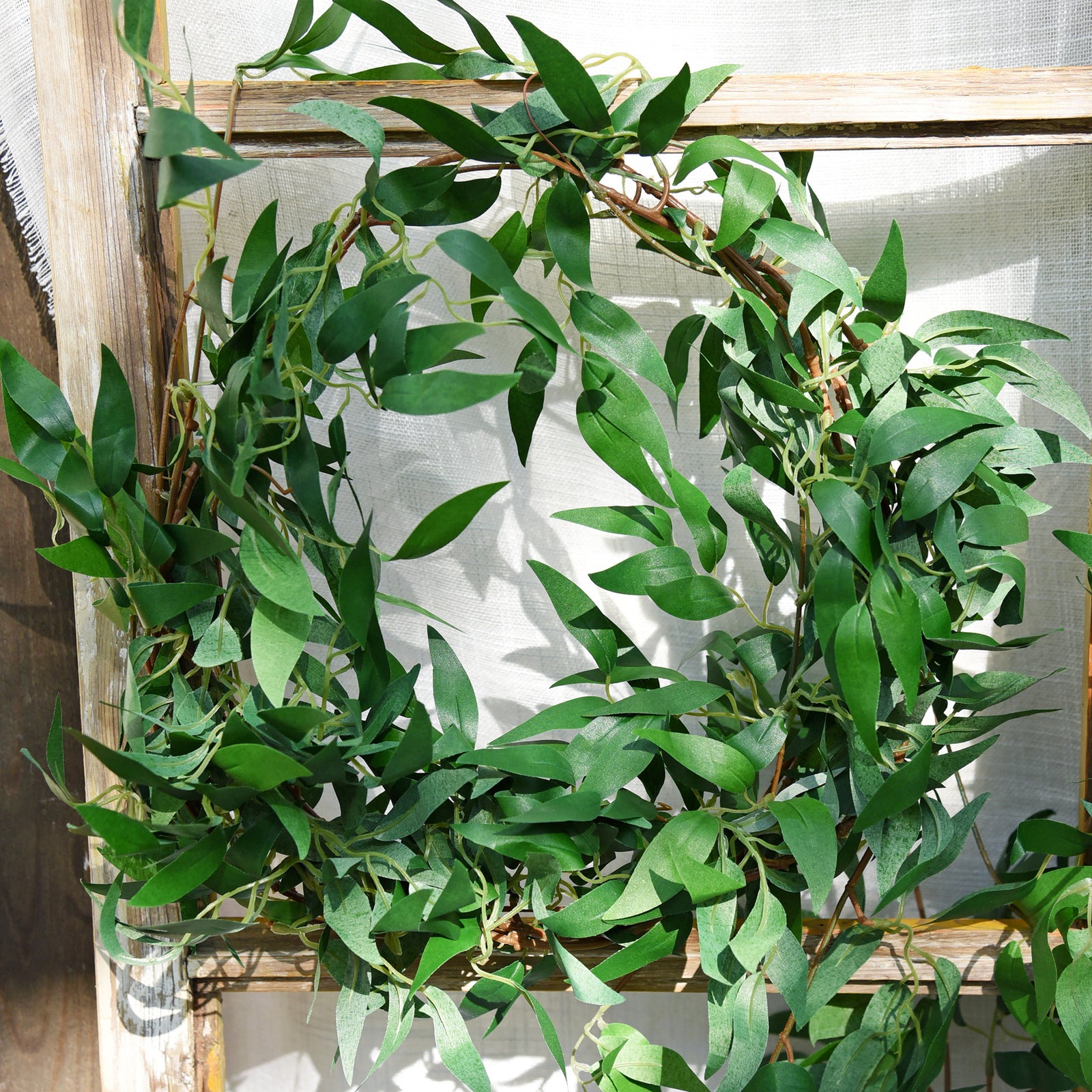 6pcs Artificial Vines Fake Greenery Garland Willow Leaves with Total 30  Stems Hanging for Wedding