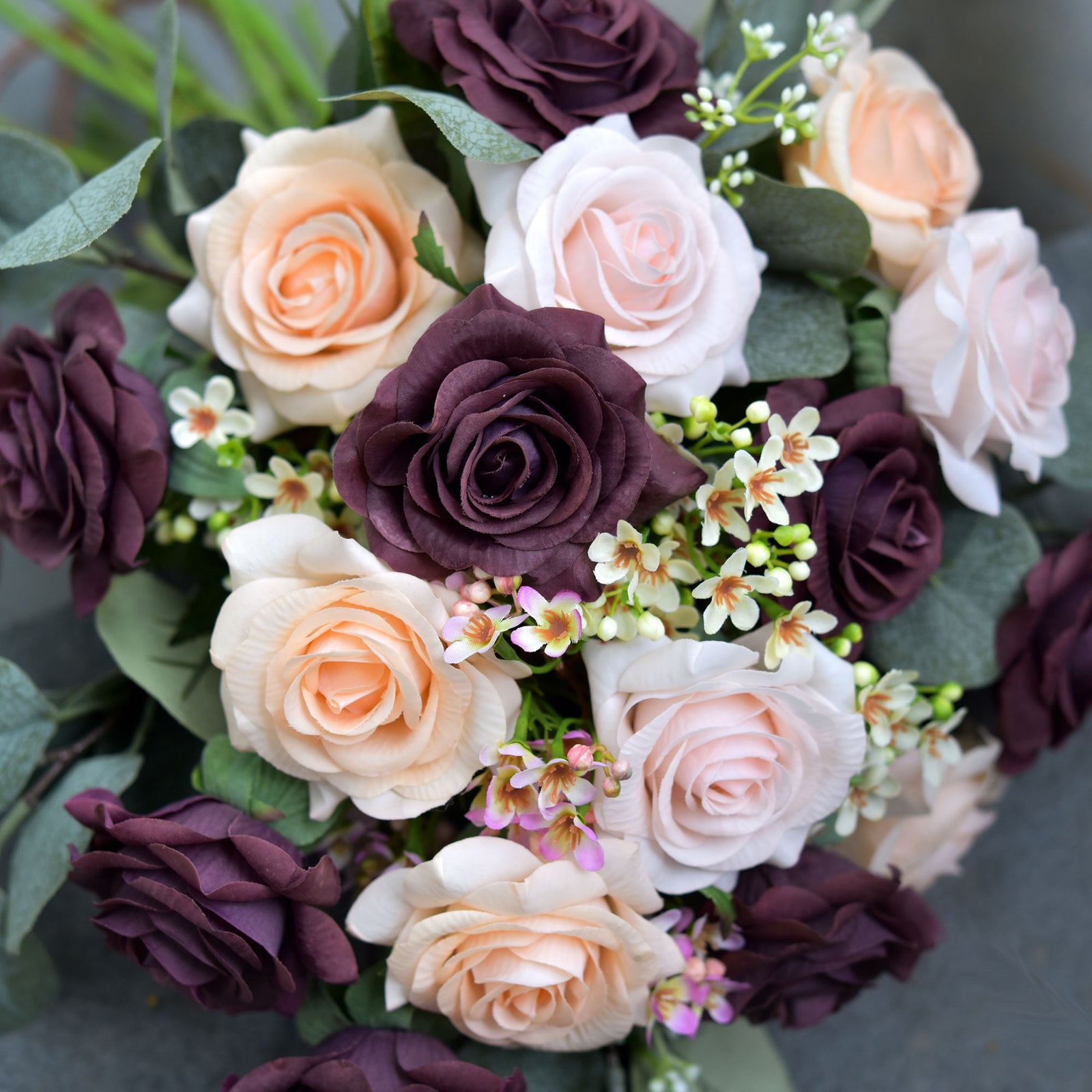 Real Touch 10 Stems Burgundy Silk Artificial Roses Flowers ‘Petals Feel and Look like Fresh Roses'