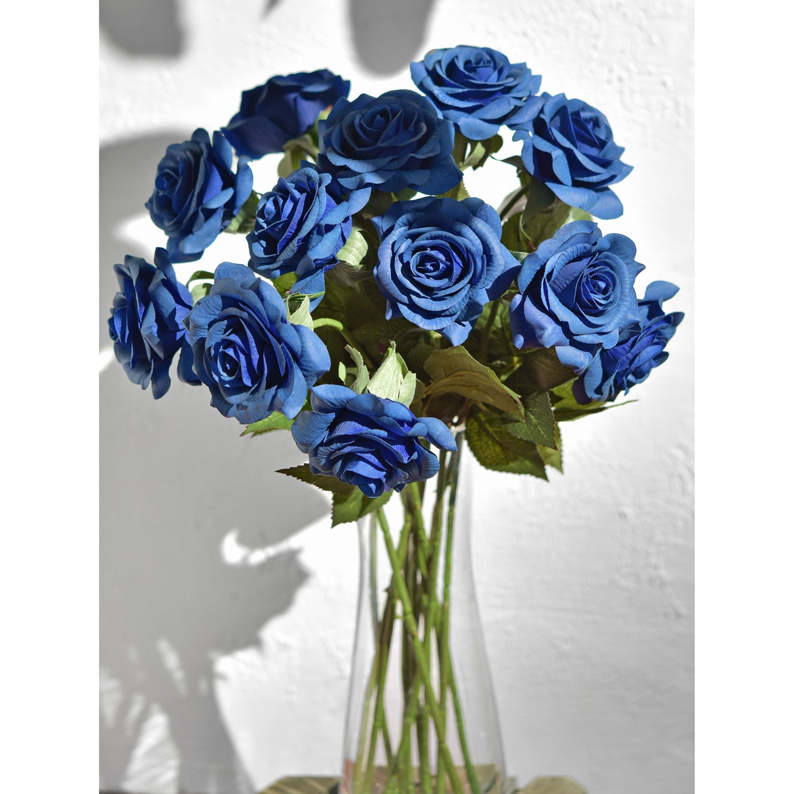 Real Touch 10 Stems Royal Blue Silk Artificial Roses Flowers ‘Petals Feel and Look like Fresh Roses'