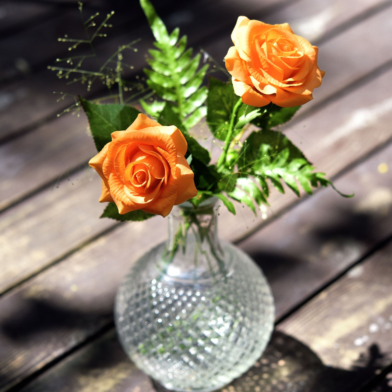 Real Touch 10 Stems Orange Silk Artificial Roses Flowers ‘Petals Feel and Look like Fresh Roses'