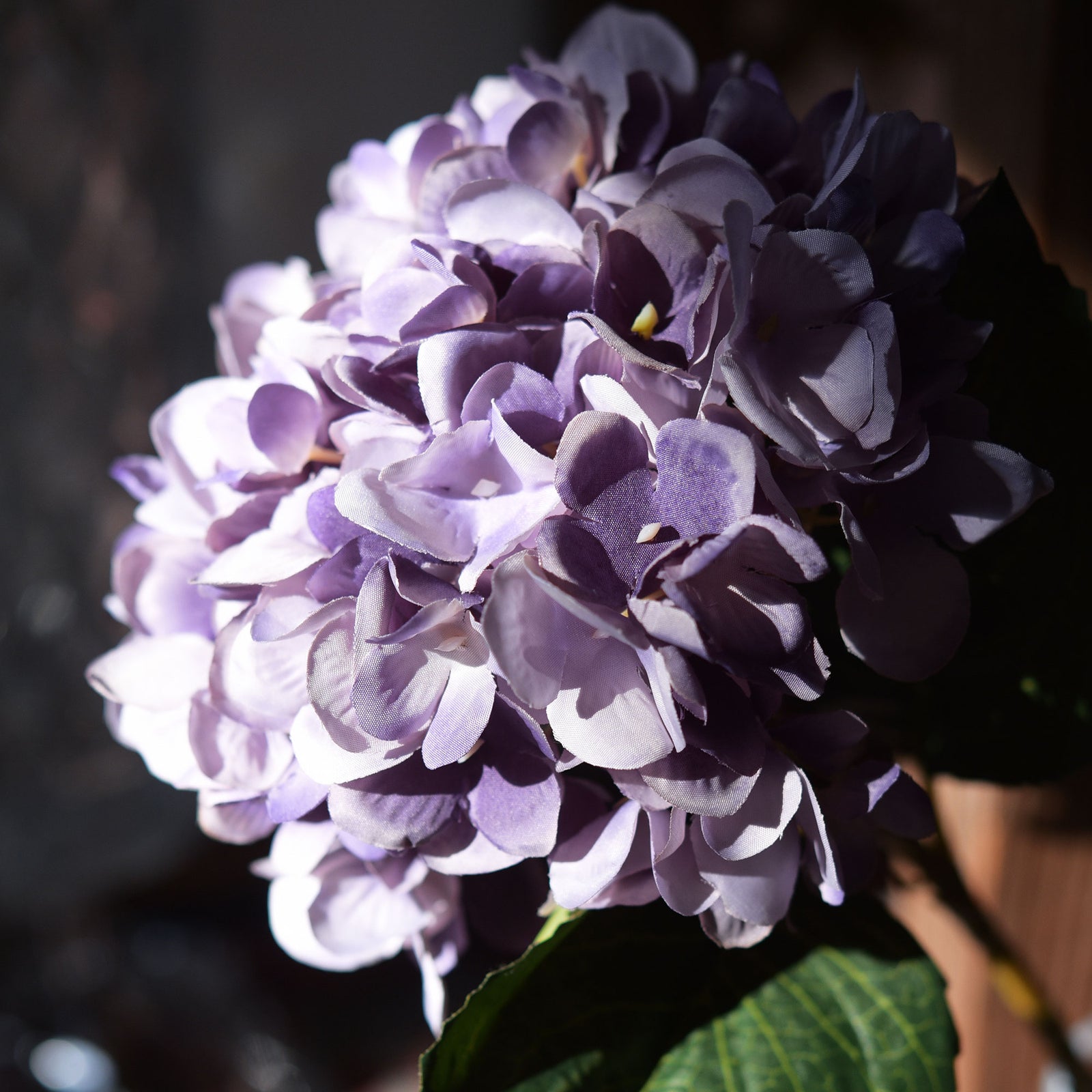 5 Stems Purple Artificial Silk Hydrangea Flowers