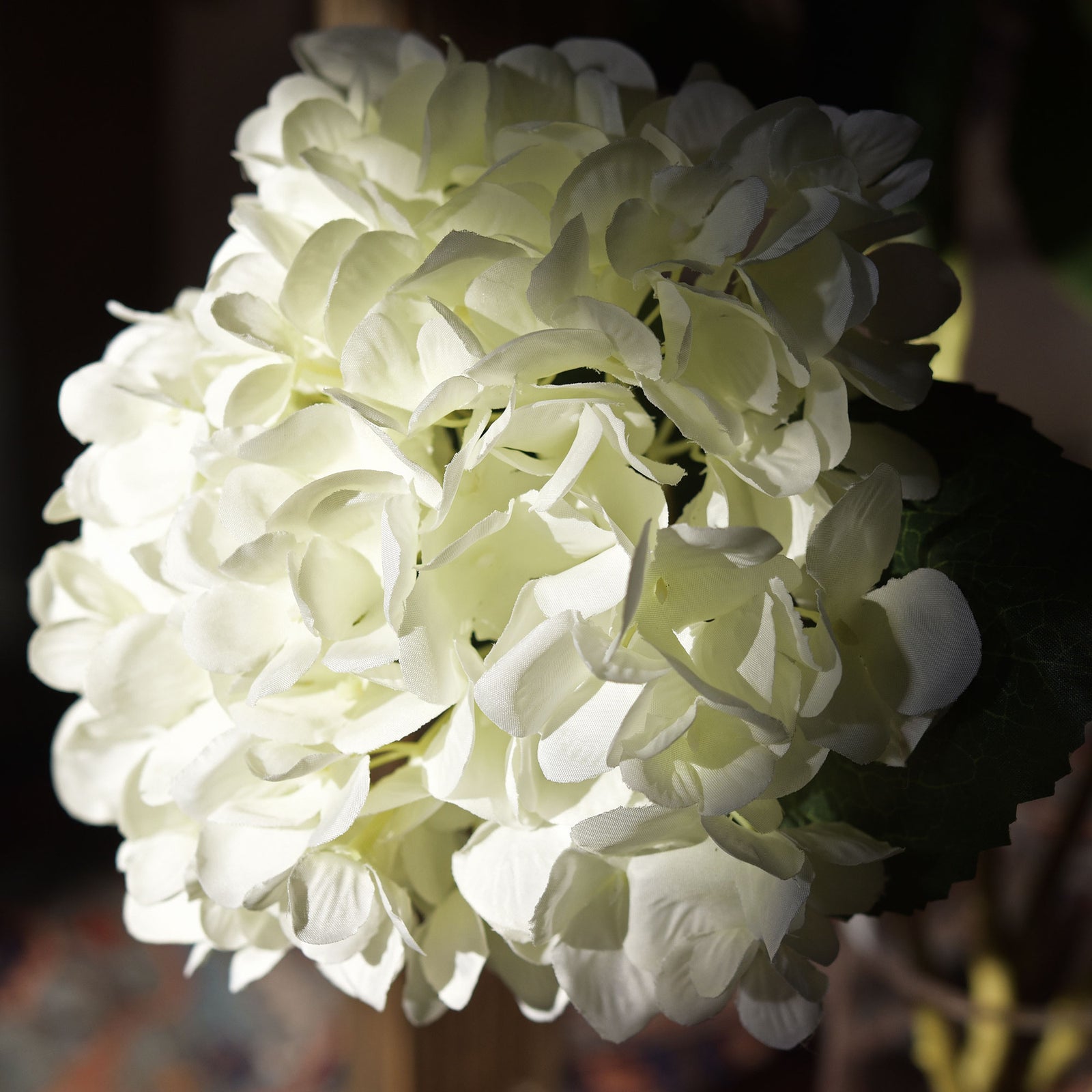 5 Stems White Artificial Silk Hydrangea Flowers