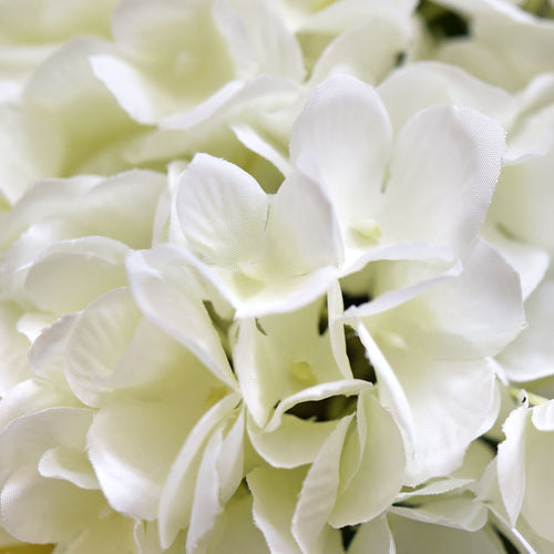 5 Stems White Artificial Silk Hydrangea Flowers