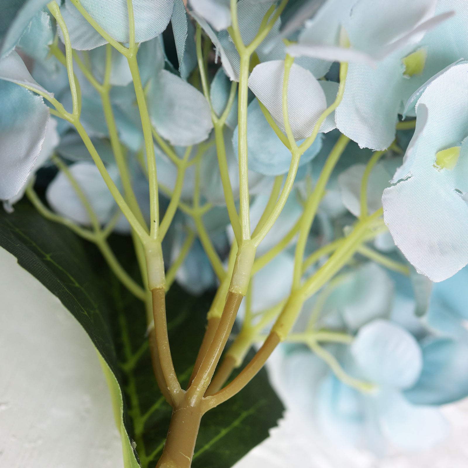 5 Stems Light Blue Artificial Silk Hydrangea Flowers