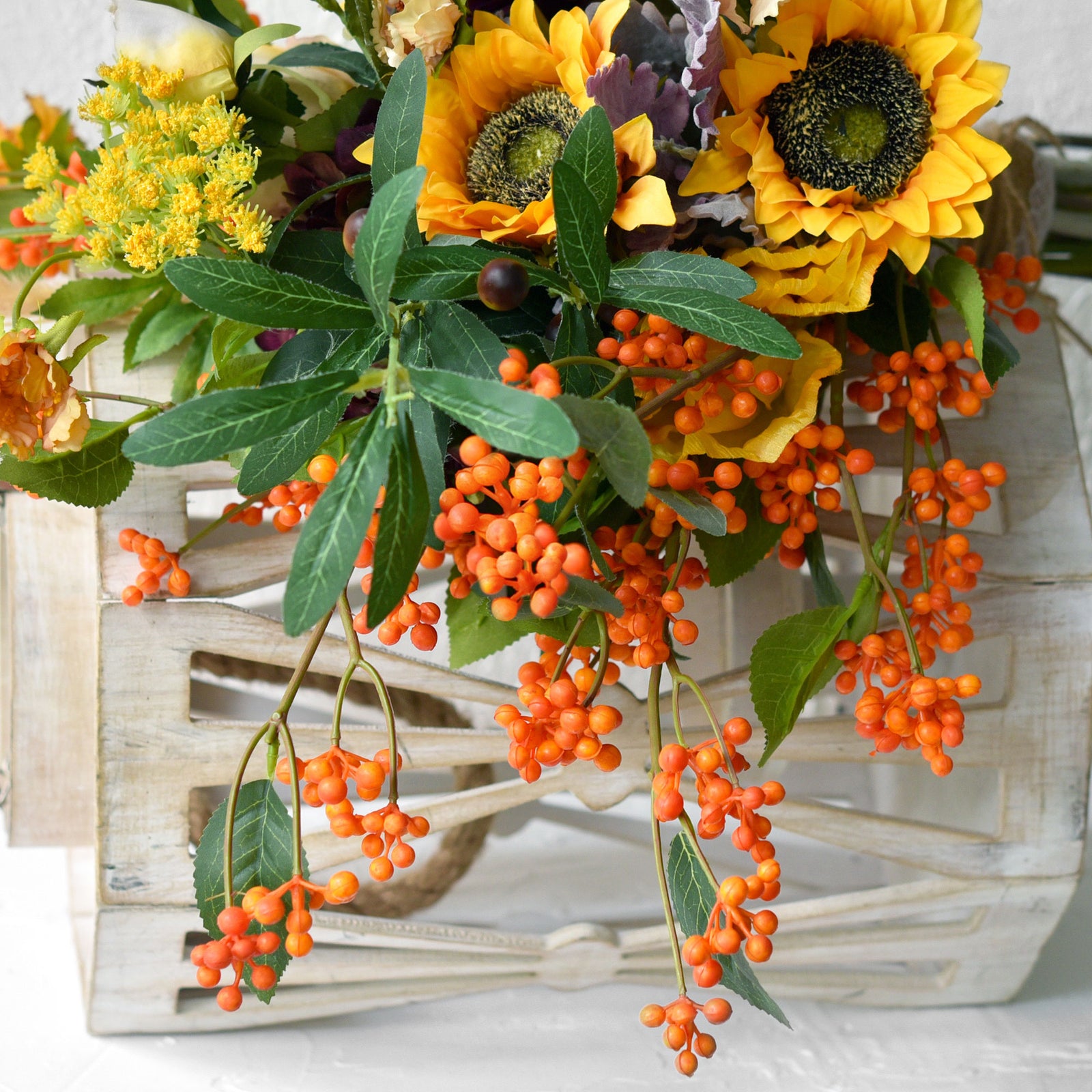 FiveSeasonStuff Artificial Fruit Orange Holly Berries Decoration for V