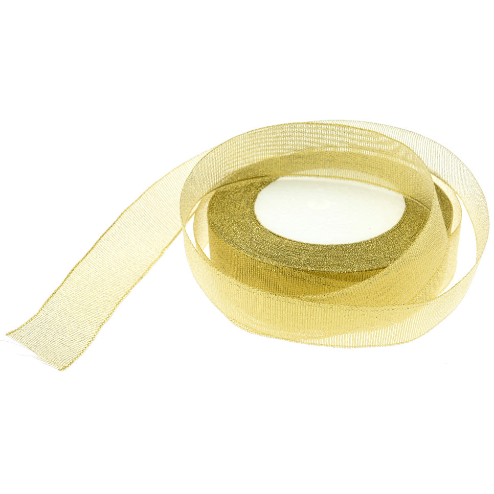 25mm Gold Metallic  Single Sided Ribbon