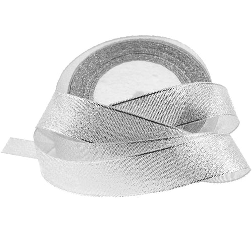 20mm Silver Metallic  Single Sided Ribbon