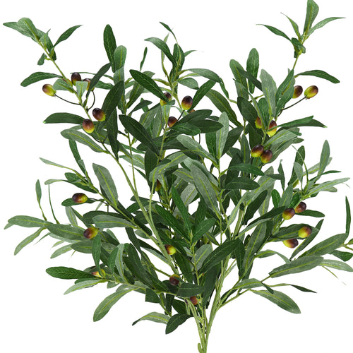 6 Stems Premium Quality Artificial Olive Leaves and Branches Greenery Floral Arrangement Decoration 31 inches (78cm)
