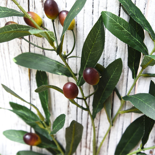 6 Stems Premium Quality Artificial Olive Leaves and Branches Greenery Floral Arrangement Decoration 31 inches (78cm)
