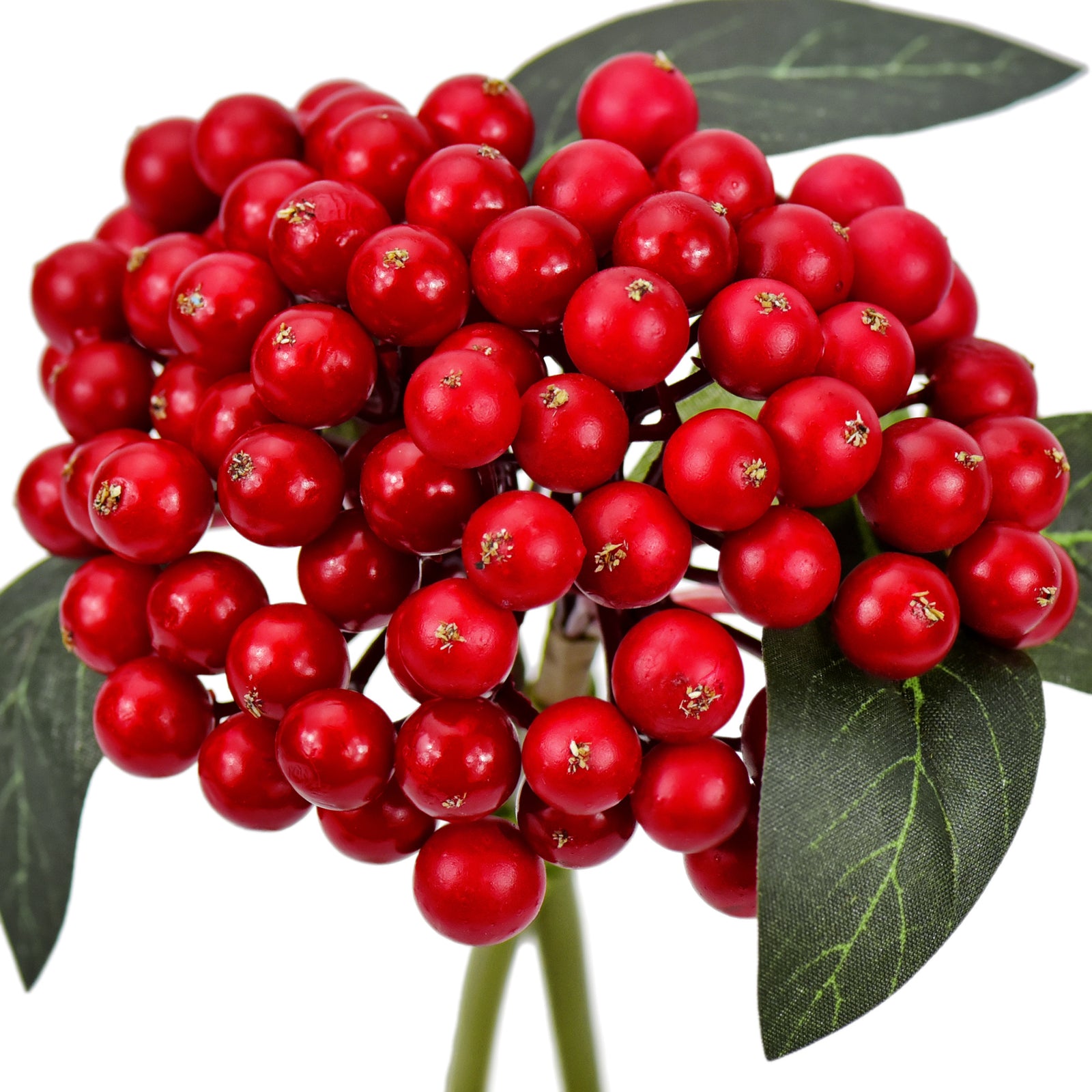 2 Berry Stems Artificial Fruit Holly Berries Decoration with Soft Bendable Stems for Vases, Bouquets and Floral Arrangements