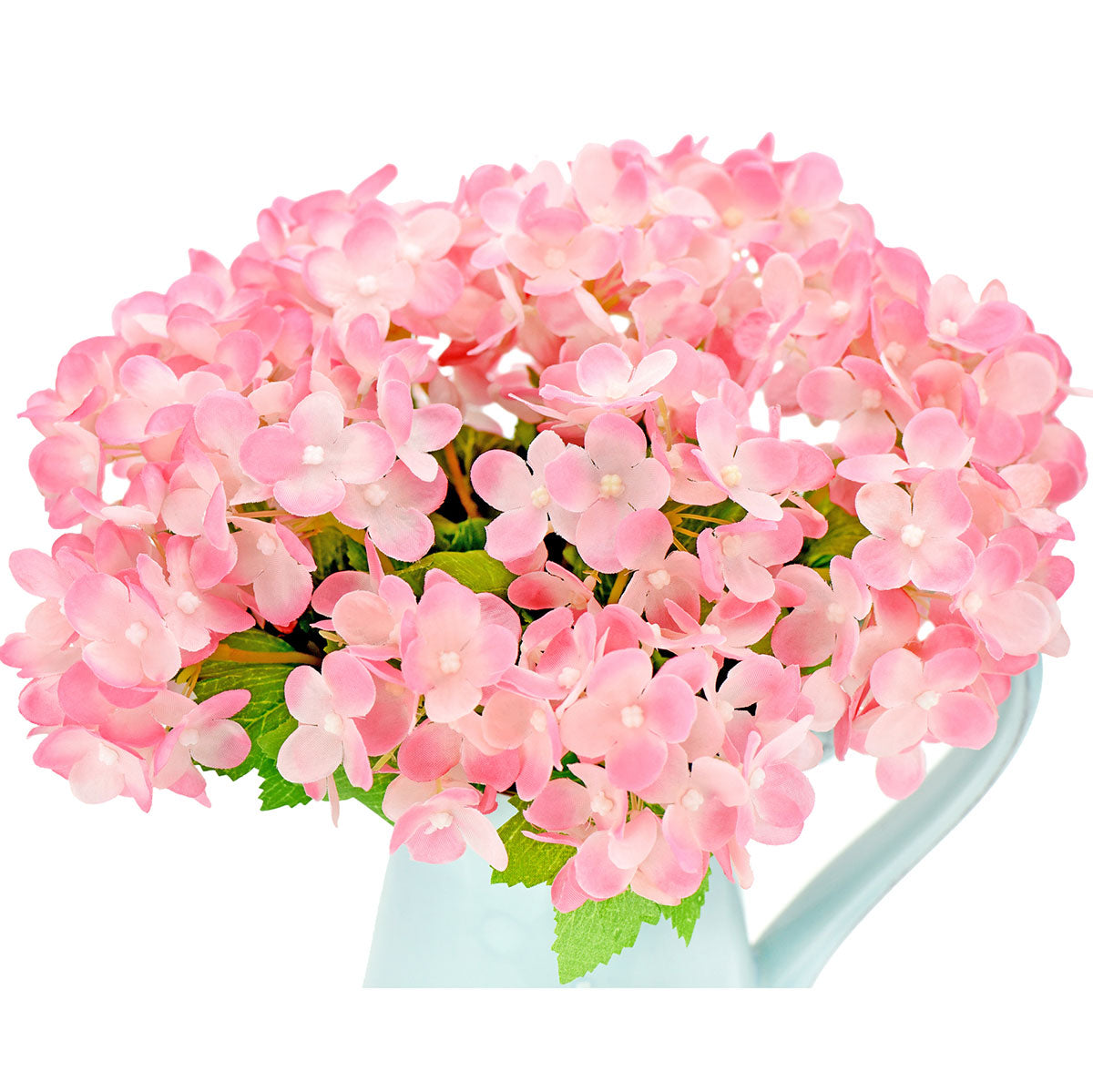 FiveSeasonStuff 15 Stems of 32cm (12.6'') Mini Artificial Hydrangea Flowers(Pink), Bouquet, Floral Arrangement, Perfect for Wedding, Bridal, Party, Home, Shop, Office Décor, DIY Floral Arrangement Decoration