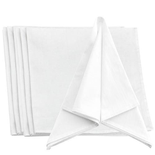 FiveSeasonStuff Pack of 10 Large White 100% Cotton Dinner Napkins, for Hotel, Restaurant, Home, BBQ, Picnics, Party, Wedding, Event, Buffet, Shower, Holiday (48cm x 48cm/18.9 x 18.9 inches)
