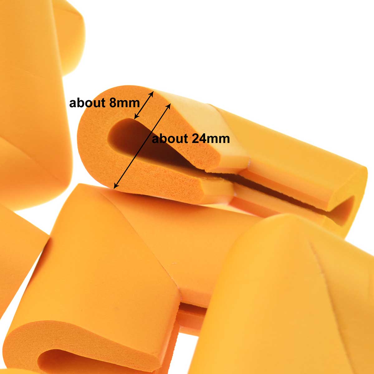 12 Pieces Orange U-Shaped Foam Corner Protectors