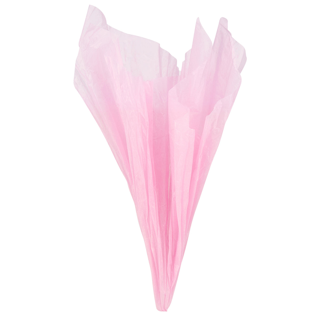 Displaying of a pink tissue paper in ice cream cone shape