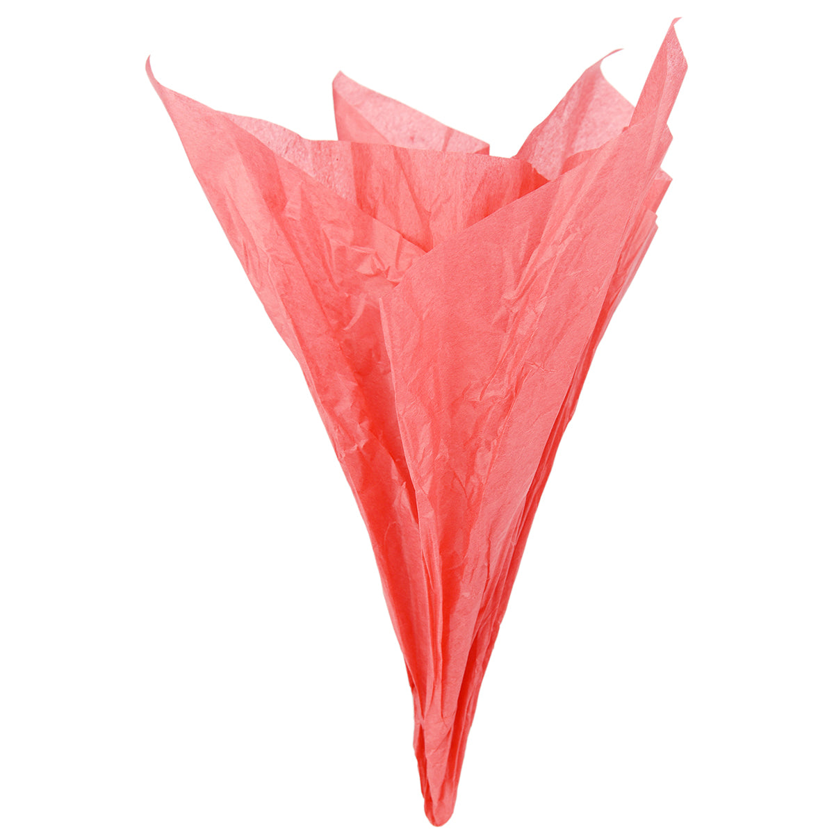Displaying of a red tissue paper in ice cream cone shape