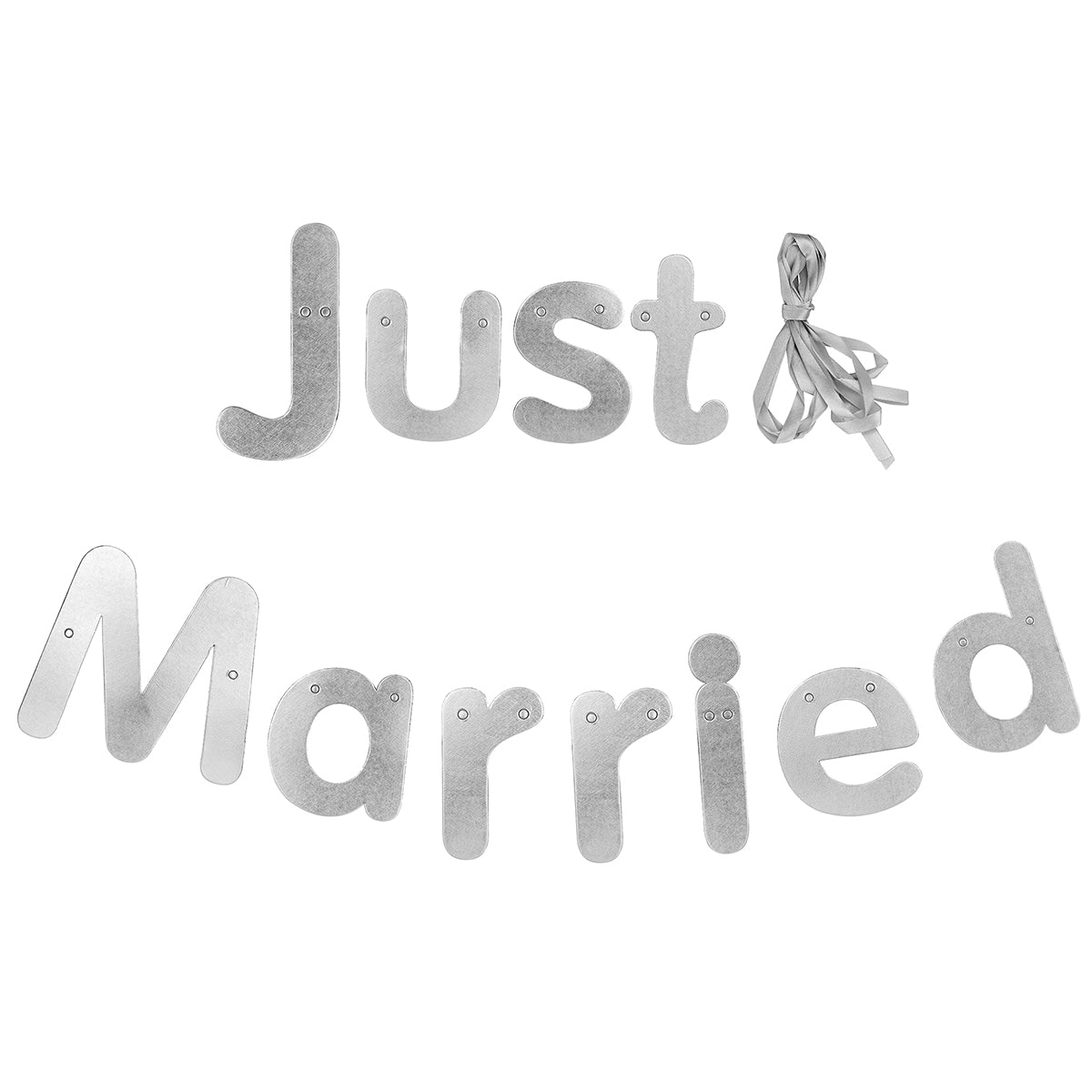 Silver 'Just Married' Wedding Banner