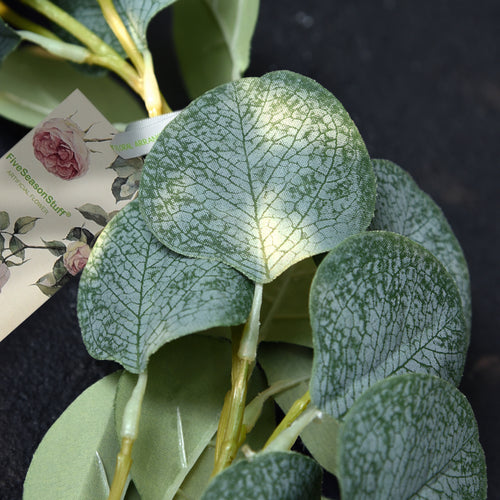 FiveSeasonStuff 2pcs Realistic Looking Artificial Silver Dollar Eucalyptus Foliage Garland Home Decor Wall Hanging (2 x 6.6 ft (2 Metres))