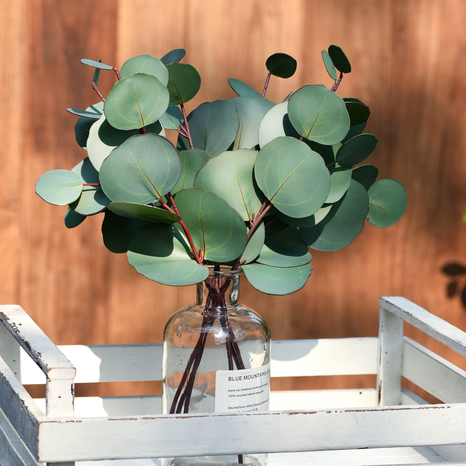 FiveSeasonStuff 4 Pcs Artificial Real Touch Realistic Eucalyptus Leaves Decoration Home Décor (Silver Dollar Eucalyptus 4 Stems)