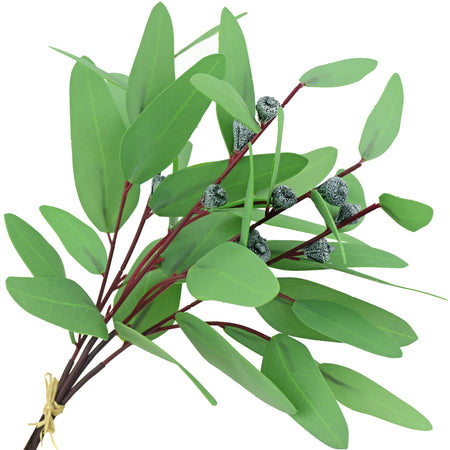 FiveSeasonStuff 4 Pcs Artificial Real Touch Realistic Eucalyptus Leaves Decoration Home Décor (Seeded Eucalyptus Style2 4 Stems)
