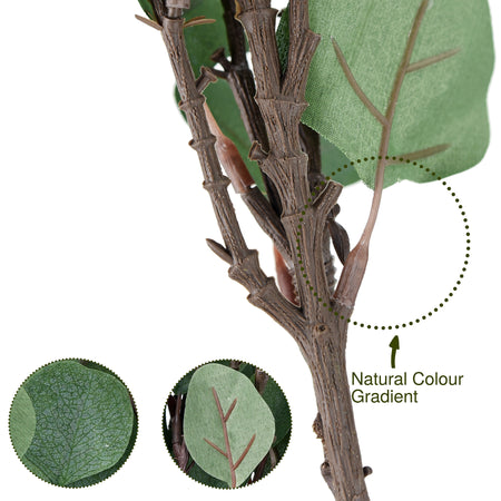 FiveSeasonStuff 6 Pcs Artificial Silver Dollar Eucalyptus Stems – Lifelike Greenery for Floral Arrangements, Home Décor, and Weddings (Long Stem)