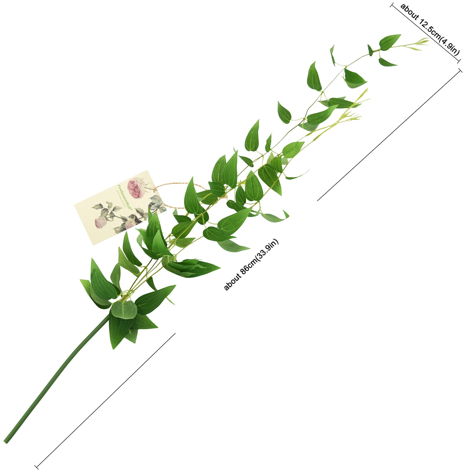 Versatile Decor Delight: Lush 28ft 10-Vine Set of Elegant Artificial Silk Clematis Leaves for Any Occasion or Event