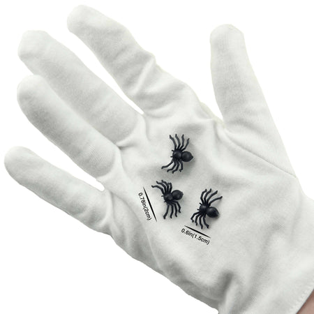 FiveSeasonStuff 50 Pcs x Black Plastic Spiders | Realistic Looking Fake Spider | Party Pranks | Practical Jokes | Halloween Props | Prank Insect