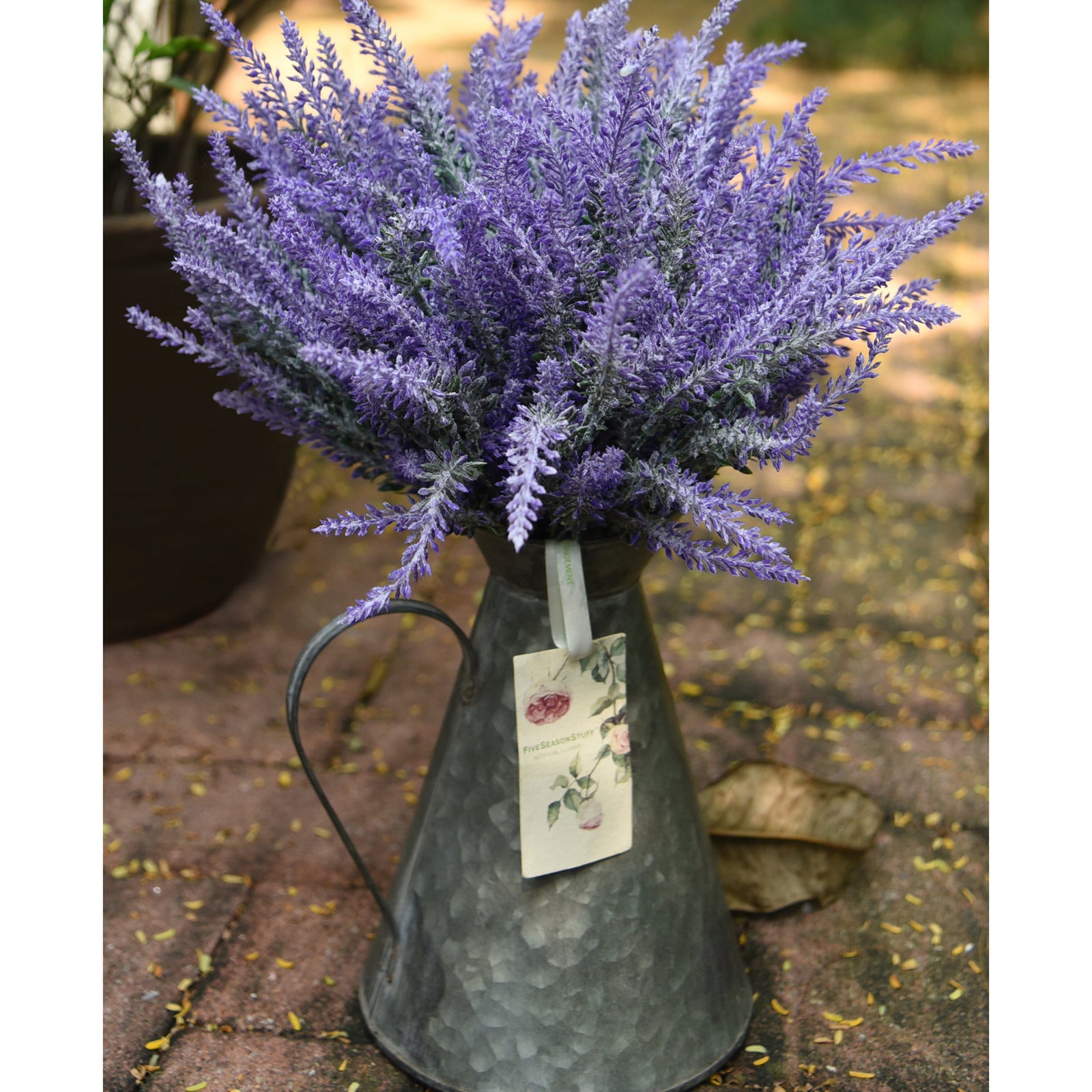 Lavender Artificial Flower Display Rustic design - Four Seasons
