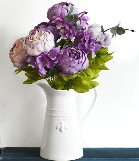 Light Purple Silk Peonies Artificial Flower Bouquet