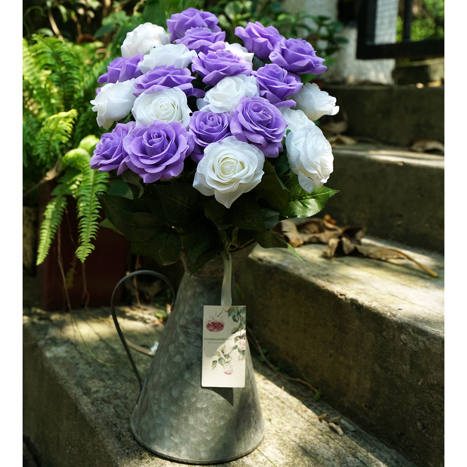 Real Touch 10 Stems Lilac Silk Artificial Roses Flowers ‘Petals Feel and Look like Fresh Roses'
